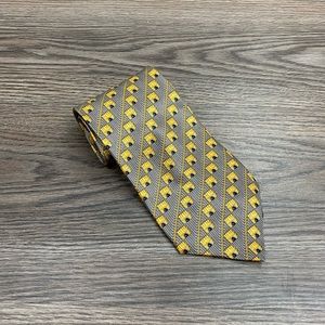 Richel Royal Grey w/ Gold & Navy Check Tie